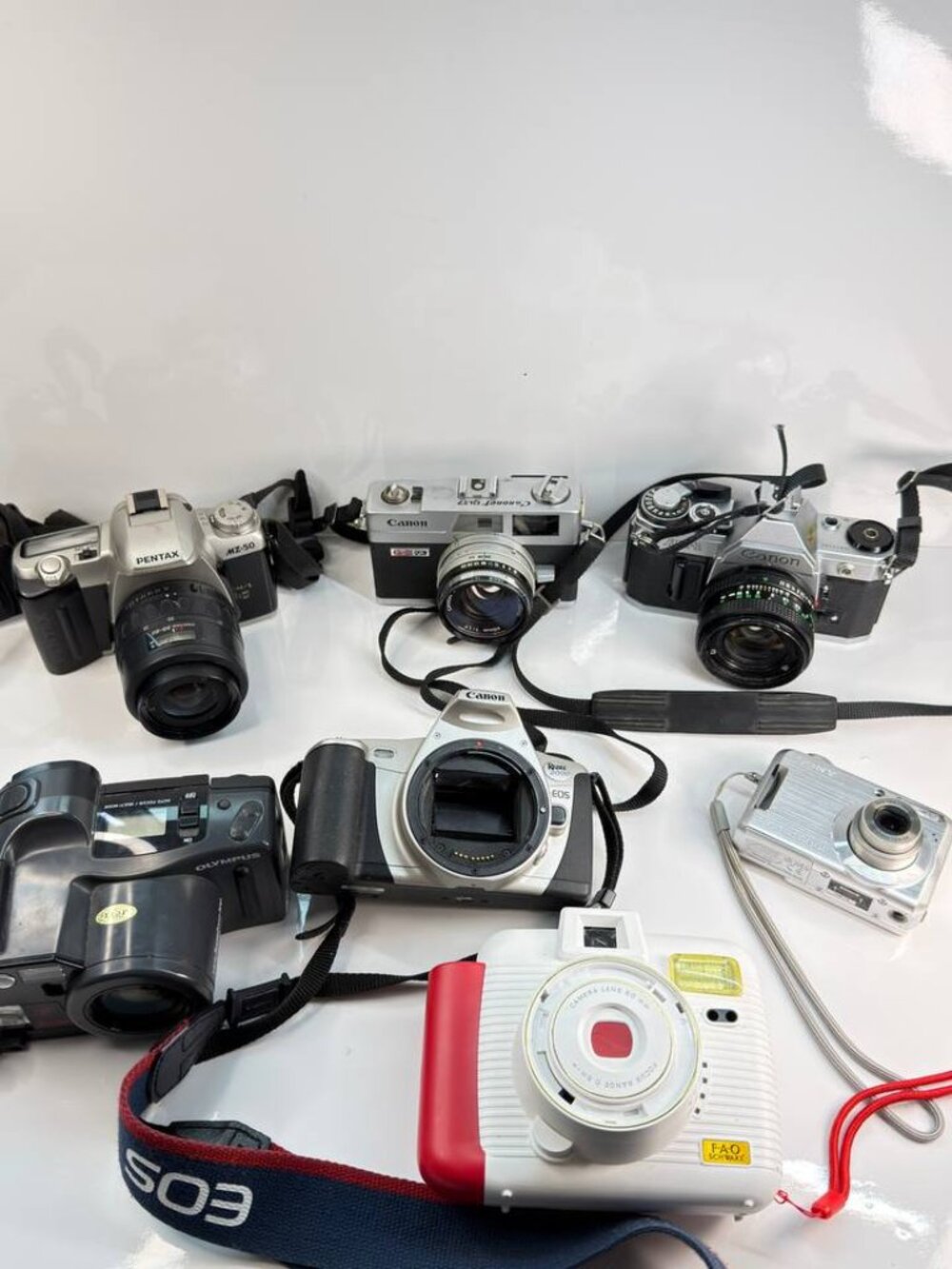 Vintage Camera Collection / Repair Lot – Canon, Pentax, Olympus, Sony & More